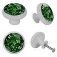 thumbnail image 4 of Saint Patrick's Day Glow-in-the-Dark Fluorescent Drawer Pulls with Screws - Round 4-Pack, Suitable for Cabinets, Wardrobes, Dressers - Furniture Decor with Door Handles, 4 of 6