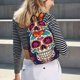 thumbnail image 5 of Disketp Dead Day Party print Canvas Backpack Lightweight Travel Daypack Student Rucksack Laptop Backpack-, 5 of 5