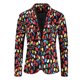 thumbnail image 3 of Chaqueta Blazer Navideña para Hombre Estampada de Dos Botones de Manga Larga de Talla Grande Trajes de Fiesta de Nochebuena Chaqueta Blazer Terno, 3 of 5