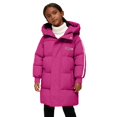 thumbnail image 2 of Kids Thickened Hooded Cotton Puffer Jacket, Mid-Length Winter Coat with Warm Insulation, Lightweight Quilted Outerwear for Boys and Girls in Cold Weather Hot Pink, 2 of 6