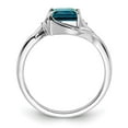 thumbnail image 2 of Sterling Silver Rhodium Plated Diamond & London Blue Topaz Ring, 2 of 5