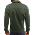 thumbnail image 4 of Chaqueta vaquera para hombre, estilo clásico, ajustado, rasgado, desgastado, informal, estilo camionero, 4 of 5