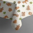 thumbnail image 5 of Beige Christmas Gingerbread Pattern Square Tablecloth,Waterproof Square Table Cover,Wipeable Spillproof Washable Table Cover for Home Kitchen Party Decor 42"X42"(107x107cm), 5 of 6