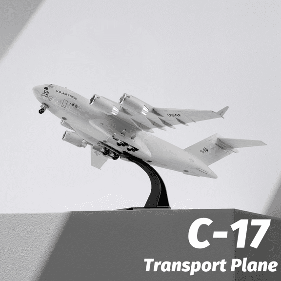 1/200 Scale US Air Force C-17 Global Overlord Strategic Transport Aircraft Alloy Aircraft Attack Plane Metal Fighter Military Model Fairchild Republic Diecast Plane Model for Collection