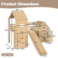 thumbnail image 5 of Bellemave Low Twin Size Loft Bed with Slide, Desk, Stairs and Storage, Wood House Loft Bed Frame with 3 Drawers and Shelves, Space Saving Design for Kids Boys Girls（Natural）, 5 of 9
