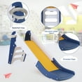 thumbnail image 4 of Pirecart Slide for Kids, Freestanding Toddler Slide Playground Climber Playset with Basketball Hoop, Indoor Outdoor Kids Slide, Blue & Yellow, 4 of 7