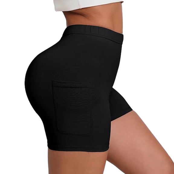 Nkmbld Womens Biker Shorts High Waist Tummy Control Spandex Yoga Workout Shorts with Pocket