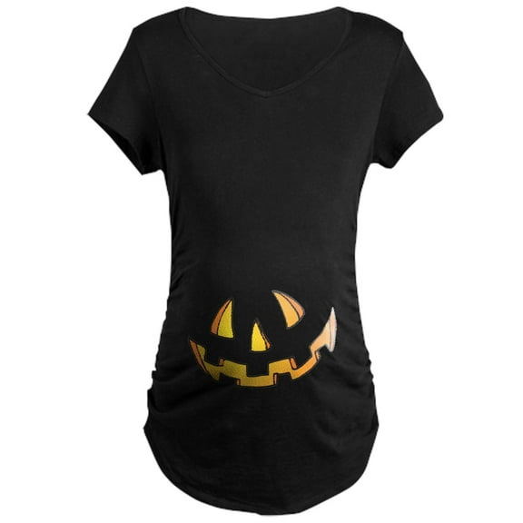 CafePress - Halloween Jack O Lantern Maternity Dark T Shirt - Maternity Dark T-Shirt