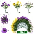 thumbnail image 3 of Rodazo de flores artificiales falsas de Pansy para exteriores, 36 paquetes, 3 of 9