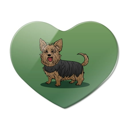 

Yorkshire Terrier Yorkie with Tongue Out Heart Acrylic Fridge Refrigerator Magnet
