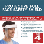 (4 Pack) Protective Safety Face Shield with Comfort Sponge for Eye Protection