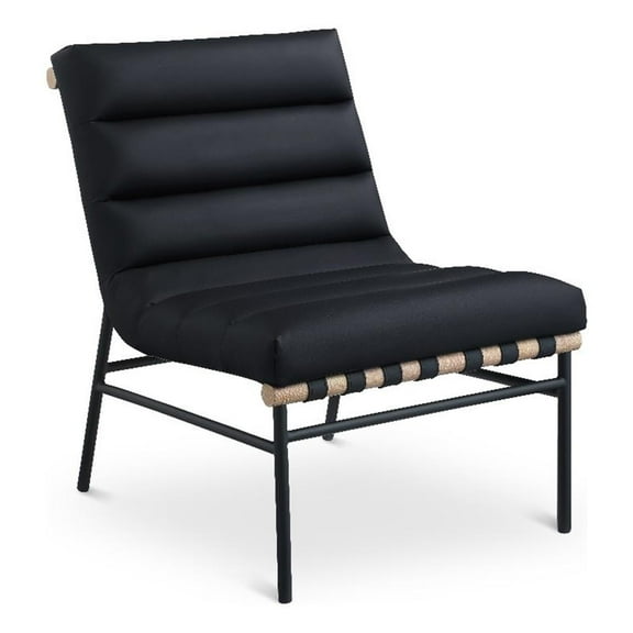 Pemberly Row Modern / Contemporary Black Vegan Leather Accent Chair