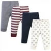 Hudson Baby Infant and Toddler Boy Cotton Pants 4pk, Football, 4 Toddler