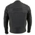 thumbnail image 2 of Milwaukee Leather ML2083 Men's Black Premium Leather Vented Motorcycle Rider Jacket w/ Reflective Piping Small, 2 of 9