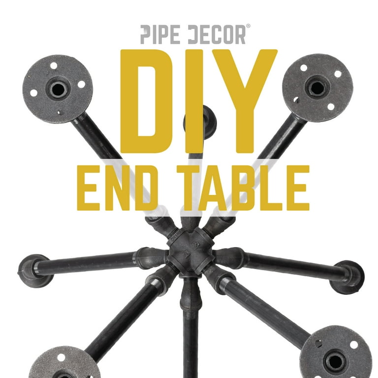 1/2 in. Black Pipe 21.5 in. W x 21 in. H Spider Design End Table Kit 1/2 in. Black Pipe 21.5 in. W x 21 in. H Spider Design End Table Kit