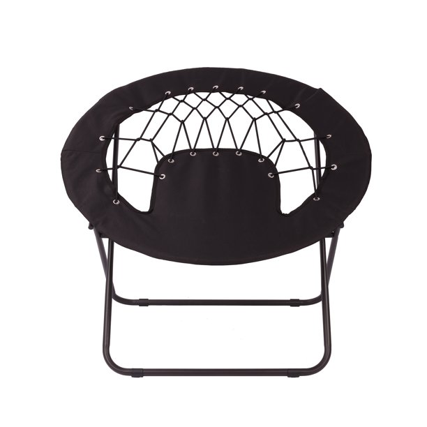 Mainstays 32'' Metal Construction Portable Folding Chair Bungee Chair, Black