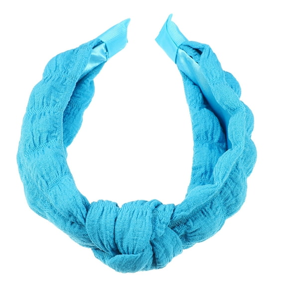 Unique Bargains 1Pc Cute Makeup Headband Puffy Spa Fabric Blue Headband for Washing Face
