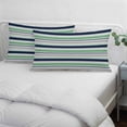 thumbnail image 3 of Green Grey Striped Pillow Covers, Linen Long Throw Pillow Case, Farmhouse Stripes Modern Abstract Art Holiday Pillow Protector Decorative Cushion Cover for Living Room/Bedroom 20" x 26", 3 of 8