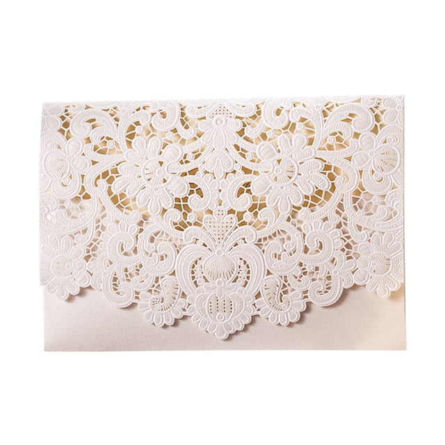 25 tarjetas de invitación de boda huecas con sobres para boda, despedida de soltera, tarjeta de feli Tomshoo Blanco/25 piezas