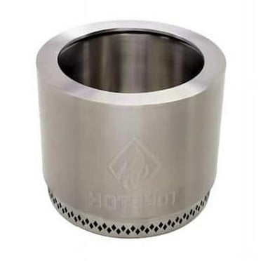 15" Hotshot Wood Burning Fire Pit Grill Silver Round Stainless Steel
