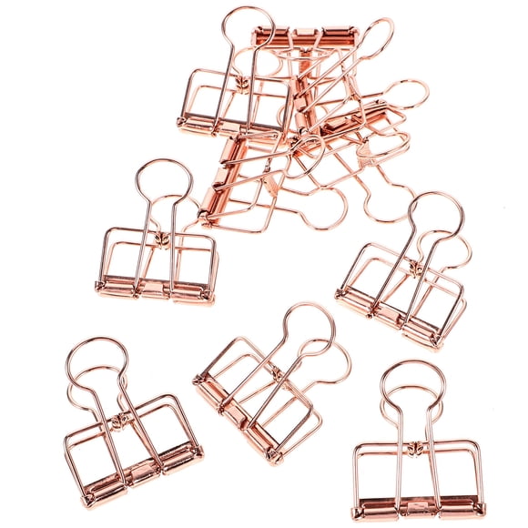 UPOUART 10Pcs Document Holder with Clip Paper Clip Holders Rose Gold Alloy Clipping Notes Daily Needs