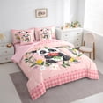 thumbnail image 3 of Homewish Cartoon Wildlife Panda Bedding Comforter Set 7 Pieces, Rustic Flower Botanical Full Bedding Set, Teens Kids Boys Girls Reversible Fitted Sheet Flat Sheet, Ultra Soft Bedroom Decor, 3 of 7