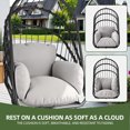 thumbnail image 4 of Uforic Hammock Egg Chair with Cushions,Foldable Hanging Basket Egg Chair for Outdoor, Indoor - Gray, 4 of 10