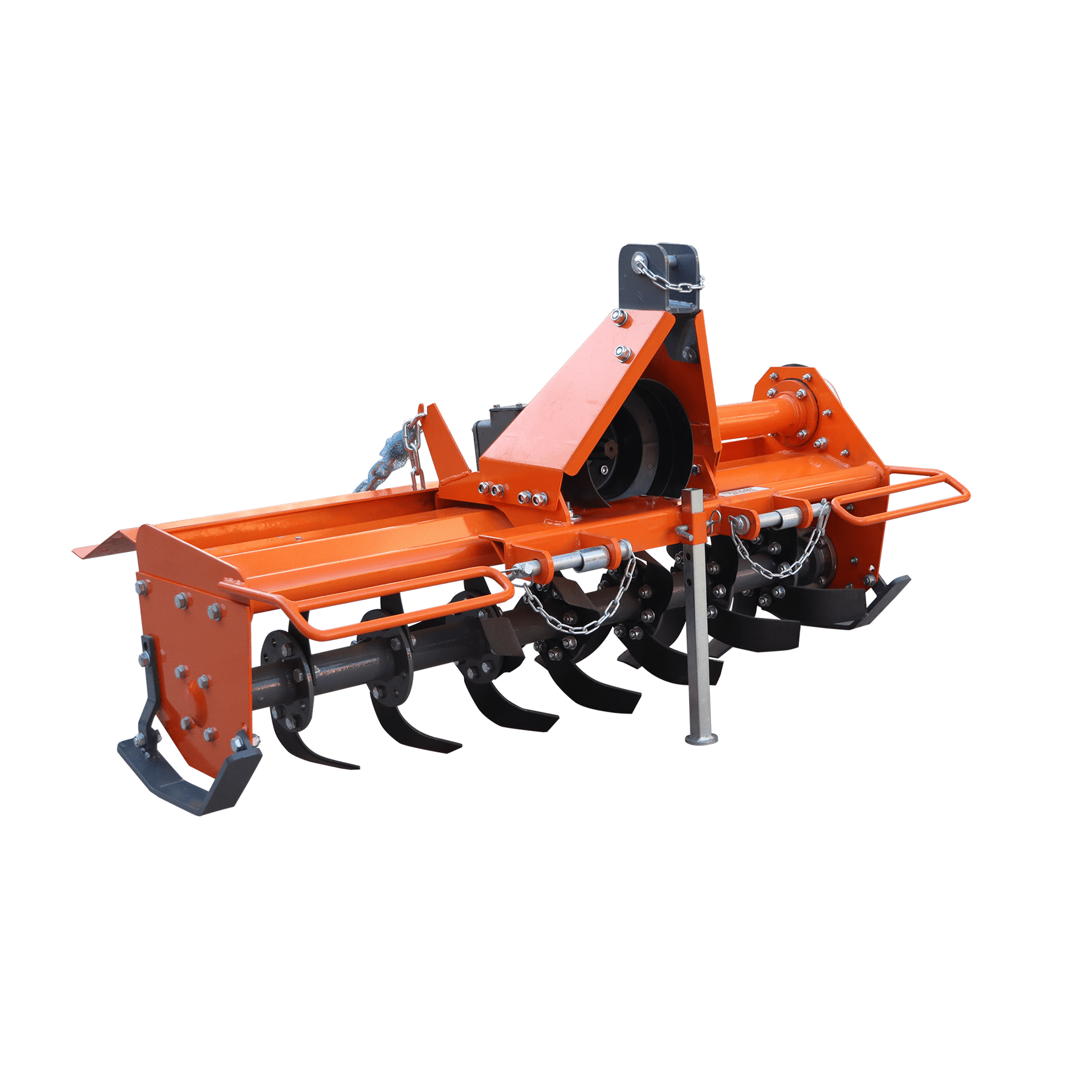 3 Point 49 Rotary Tiller Attachment for Category 1 Tractors PTO Driven Cultivator with 540 RPM Gearbox Replaceable L-Shaped Tines 4.7 Depth