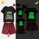 thumbnail image 1 of Pijama familiar a juego de Navidad, conjunto de pijama corto rojo luminoso, Jesús es la razón, 1 of 3