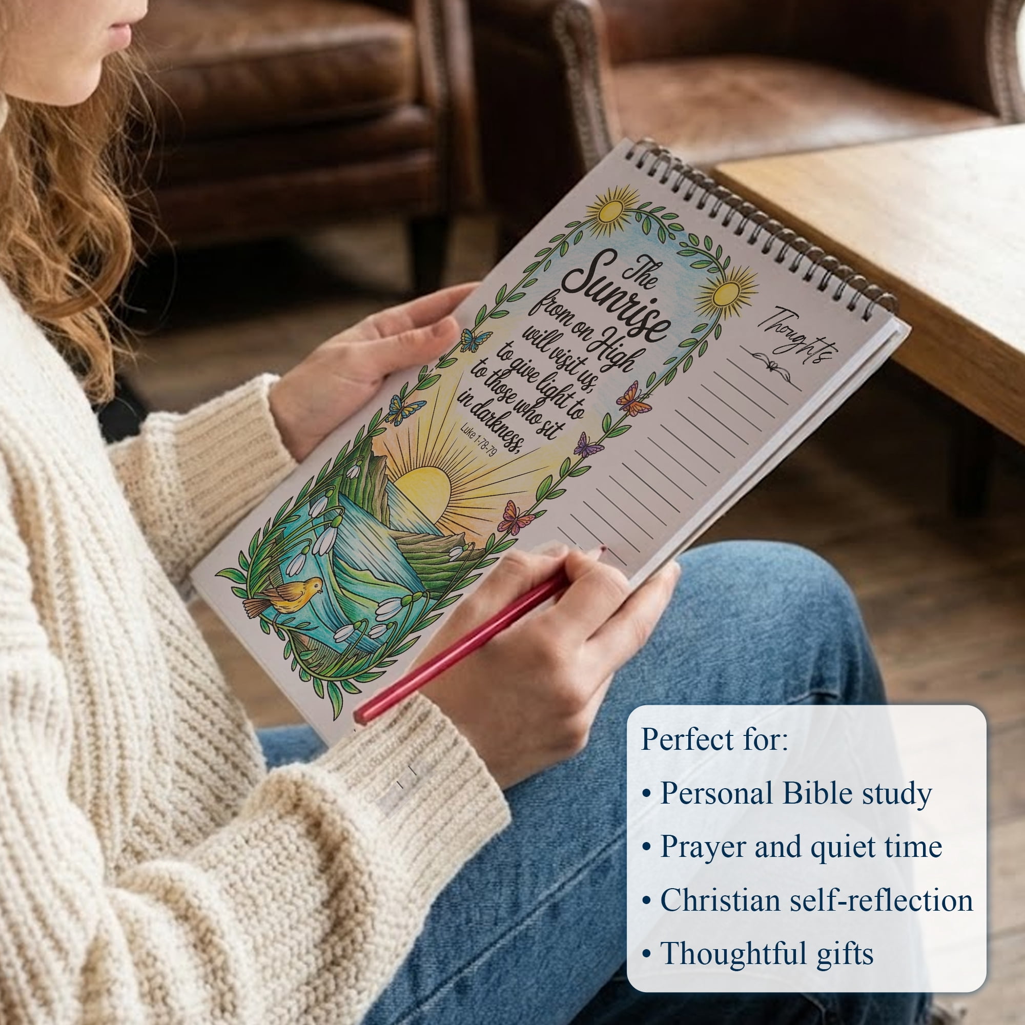 The Gospels: Matthew, Mark, Luke, John Coloring Book for Adults, 30 Minimalist Scripture Art Pages with Reflection & Prayer Space, Spiral Bound, A4 or A5 Softcover or Wood Cover