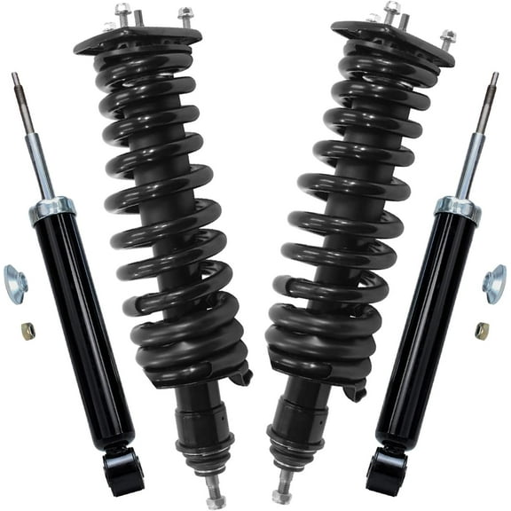 Detroit Axle - Rear Struts Front Shocks for Mercedes-Benz ML320 ML350 ML500 ML430, 2 Struts with Coil Springs 2 Shock Absorbers Suspension Replacement