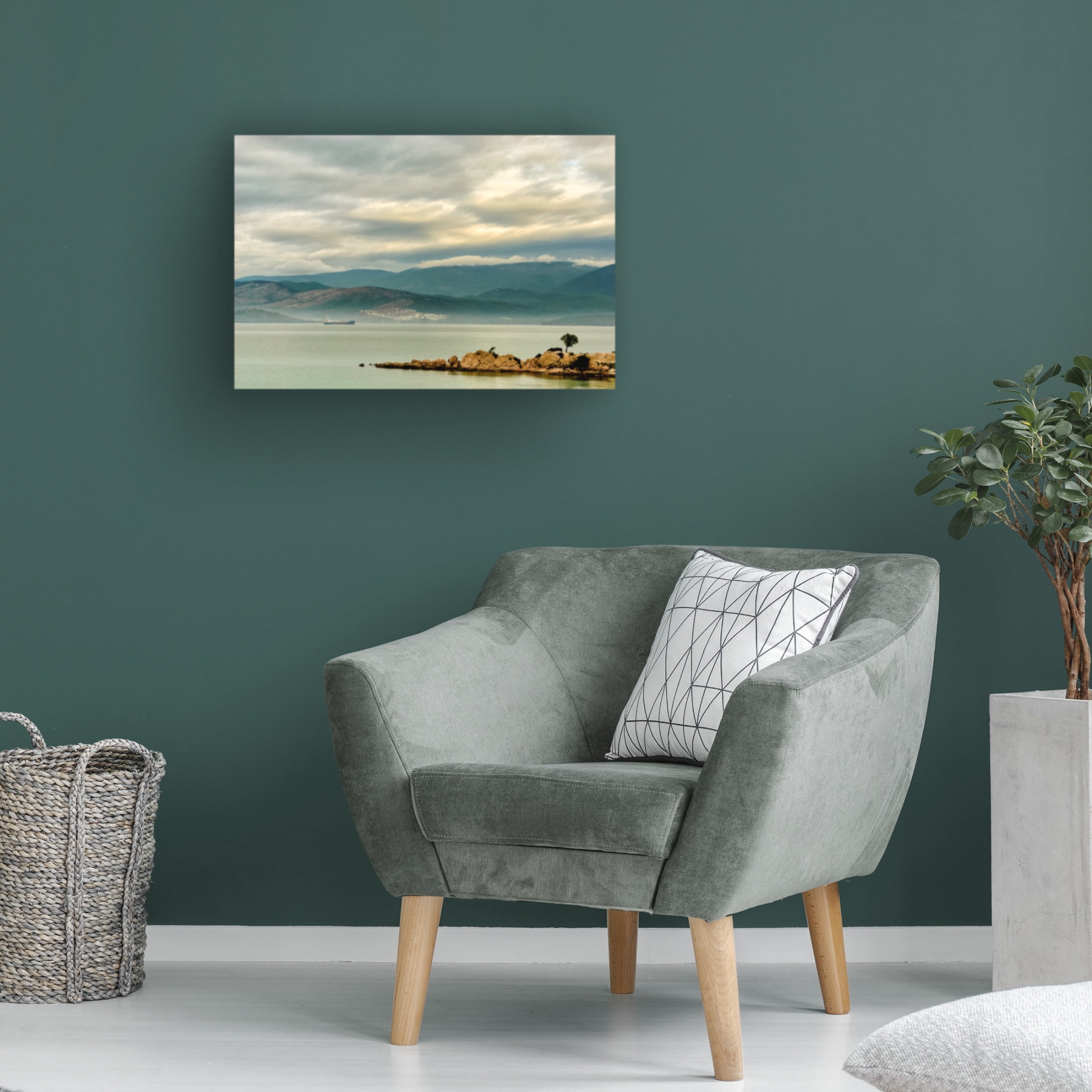 Canvas Wall Art - Yury A Melnikov 'A Winter Morning On The Aegean' Wall Art for Living Room, Bedroom, or Office Décor by Trademark Fine Art - 19 x 12 Inches