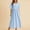 *Blue, variant on ClodeEU Women's Linen Blend Crewneck Elbow Sleeve Midi Dress,Solid Color Casual Loose Fit Summer Dress Black,Women's Plus L