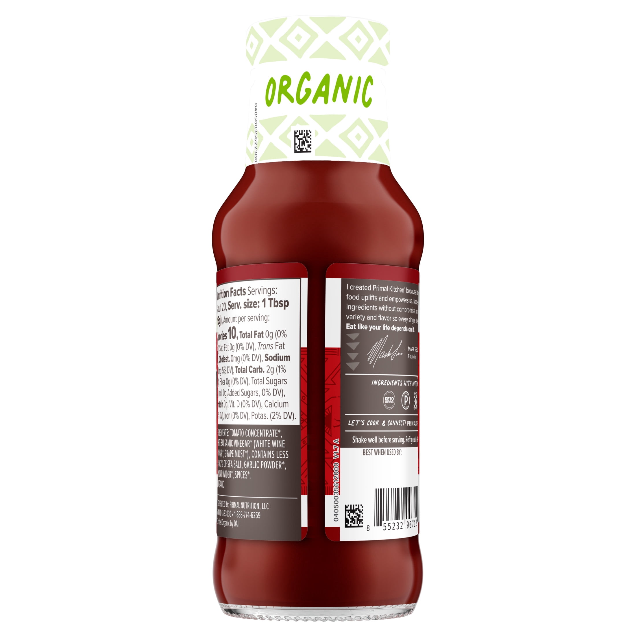 Primal Kitchen Organic and Unsweetened Ketchup 11.3 oz