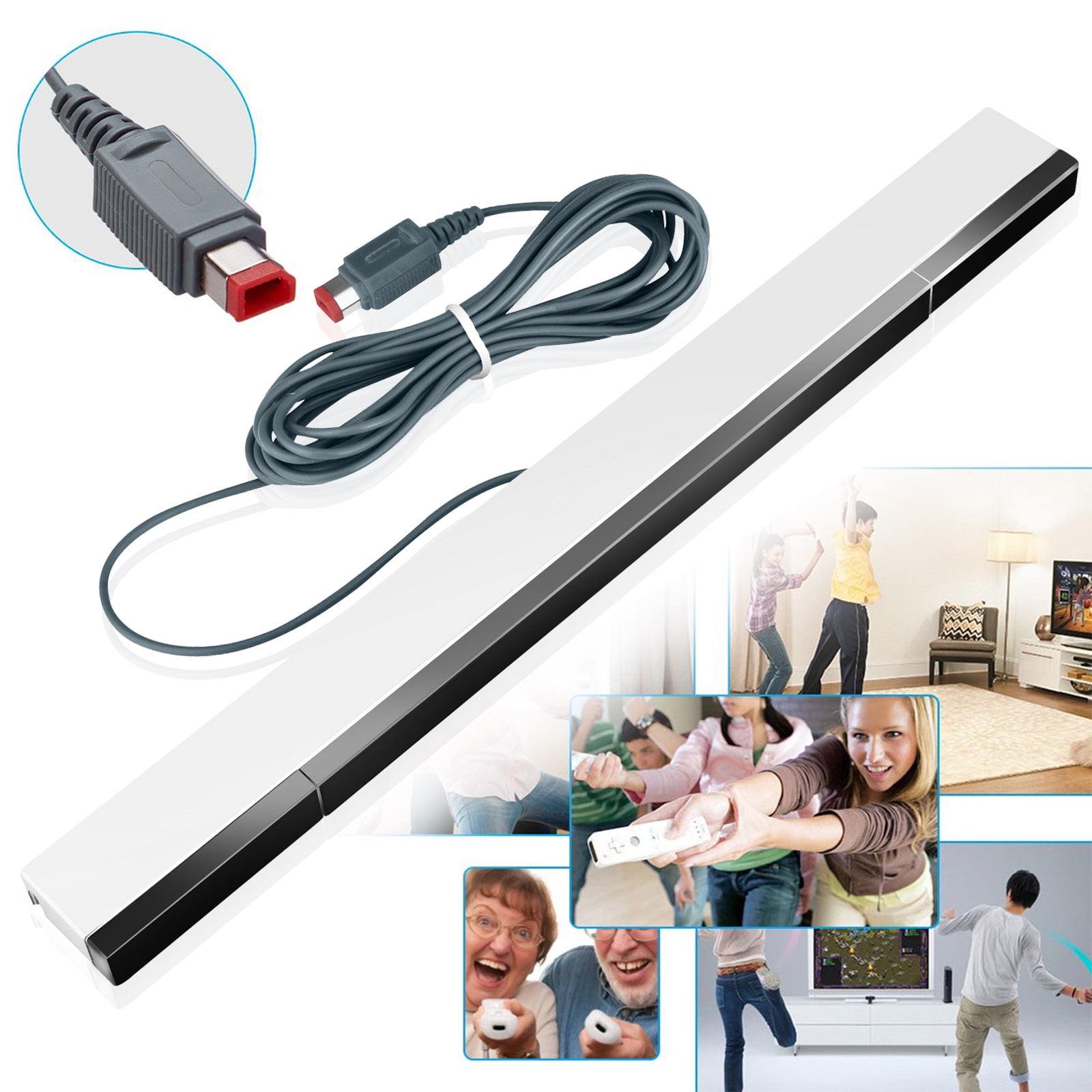 enkelt gang tømrer Almindelig EEEkit Wired Infrared Sensor Bar Fit for Nintendo Wii, Wii U, Wired IR Ray  Motion Receiver Sensor Bar - Walmart.com
