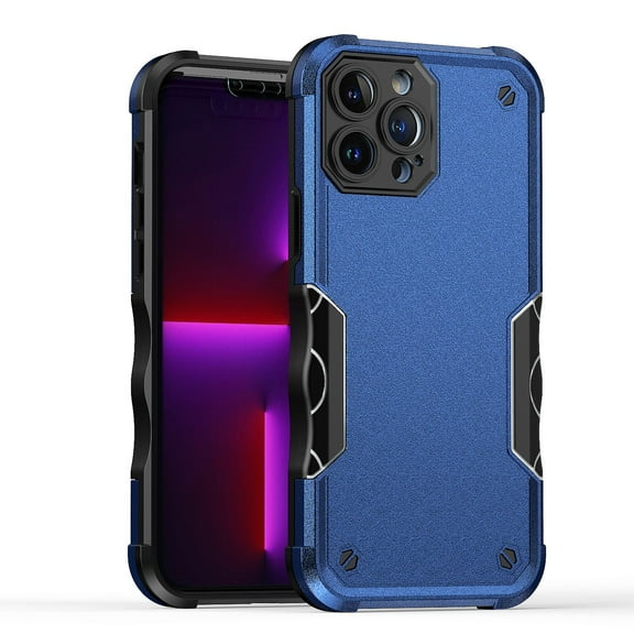 For Apple iPhone 14 Pro (6.1") Slim Tough Shockproof Hybrid Heavy Duty Dual Layer TPU Bumper Rugged Rubber Armor Cover ,Xpm Phone Case [ Blue ]