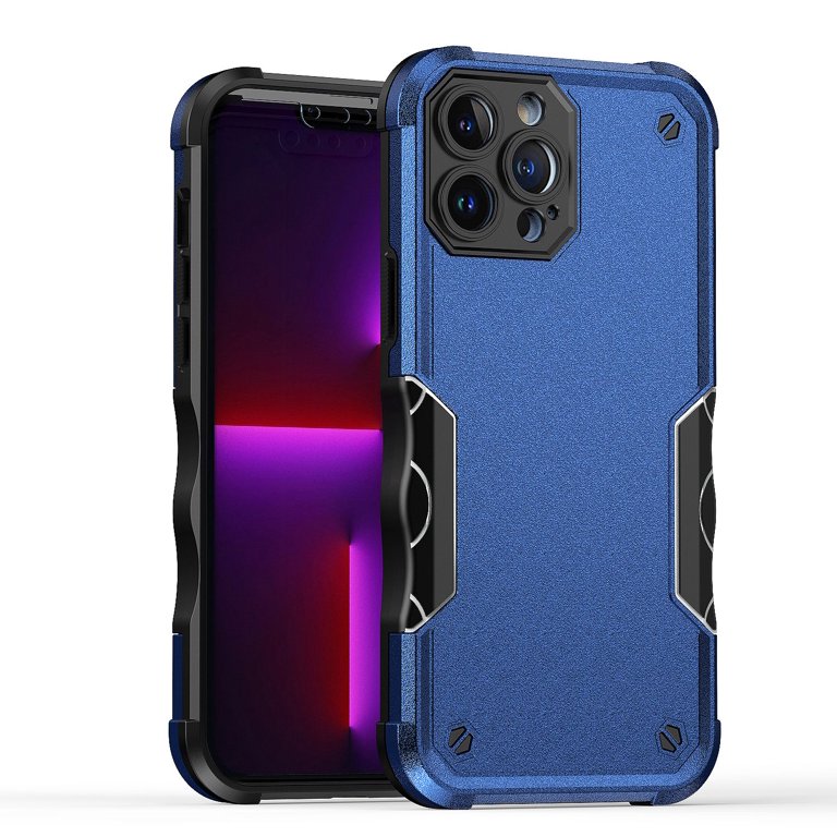 XiaoMi-12S-Ultra Ultra Thin TPU Ring Phone Case + PC Softbox Phone Case -  Camera Protection and Screen Protection - Magnetic Stand (Blue)