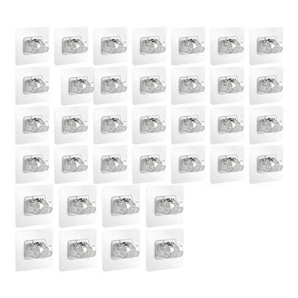 36 soportes para barra de cortina sin taladro, ganchos autoadhesivos para barra de cortina, perchas ajustables sin clavos para barra de cortina