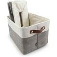 thumbnail image 5 of HYGGE + Linen Storage Bin Basket 15.8" x 12.5" x 10" Durable Fabric & Lightweight Design, Storing Toys, Books, Linens, Games, Clothing, Baby Products & More! (6 PACK, WHITE/GREY), 5 of 7