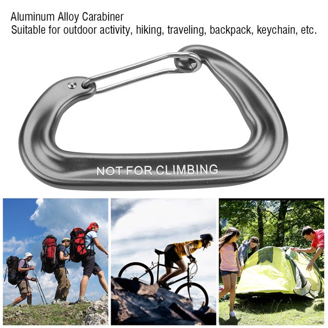 Aleación de aluminio Carabiner d Hebilla Spring Clip de Llavero Hook Outdoor Sports Accessory Gray