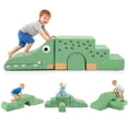 thumbnail image 1 of Costway 3 PCS Soft Velvet Toddler Climbing Toys Crocodile-Themed Foam Climbing Blocks Green, 1 of 10