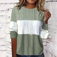 thumbnail image 3 of STETMN Women's Color Block Sweater Striped Crewneck Loose Pullover Top Knitted Long Sleeve Shirts, 3 of 6