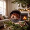 thumbnail image 5 of romoty 3D Resin Hedgehog Christmas Tree Ornament, Sleeping Woodland Animal in Shell Hanging Figurine for Holiday Home Decor, 5 of 7