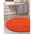 thumbnail image 1 of Unique Loom 3128120 8 ft. 2 in. x 8 ft. 2 in. Solid Shag Round Rug, Tiger Orange, 1 of 5
