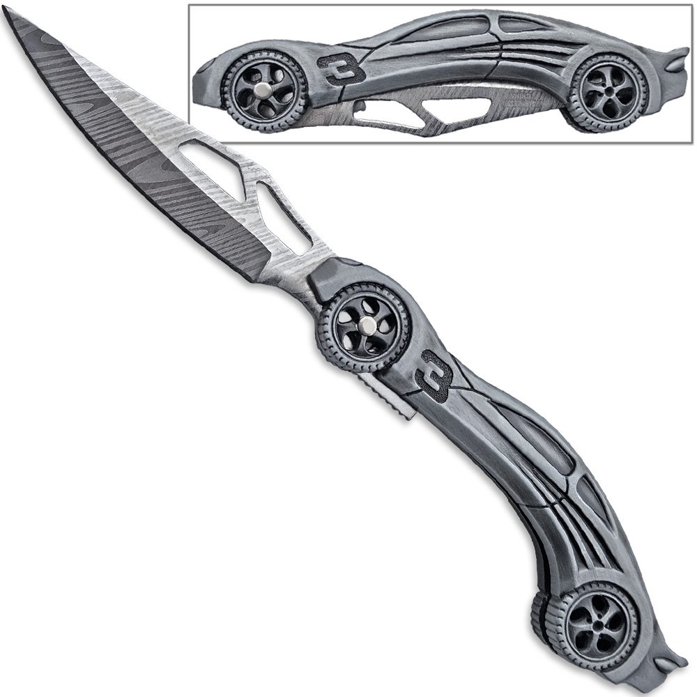 Street Racer Pocket Knife Number 3 Folding 7.8in Sports Car Walmart