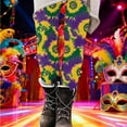 thumbnail image 5 of Hvot&aat Women Mardi Gras Leggings Stretch High Waisted Yoga Pants Sparkly Printed Carnival Party Pant, 5 of 5