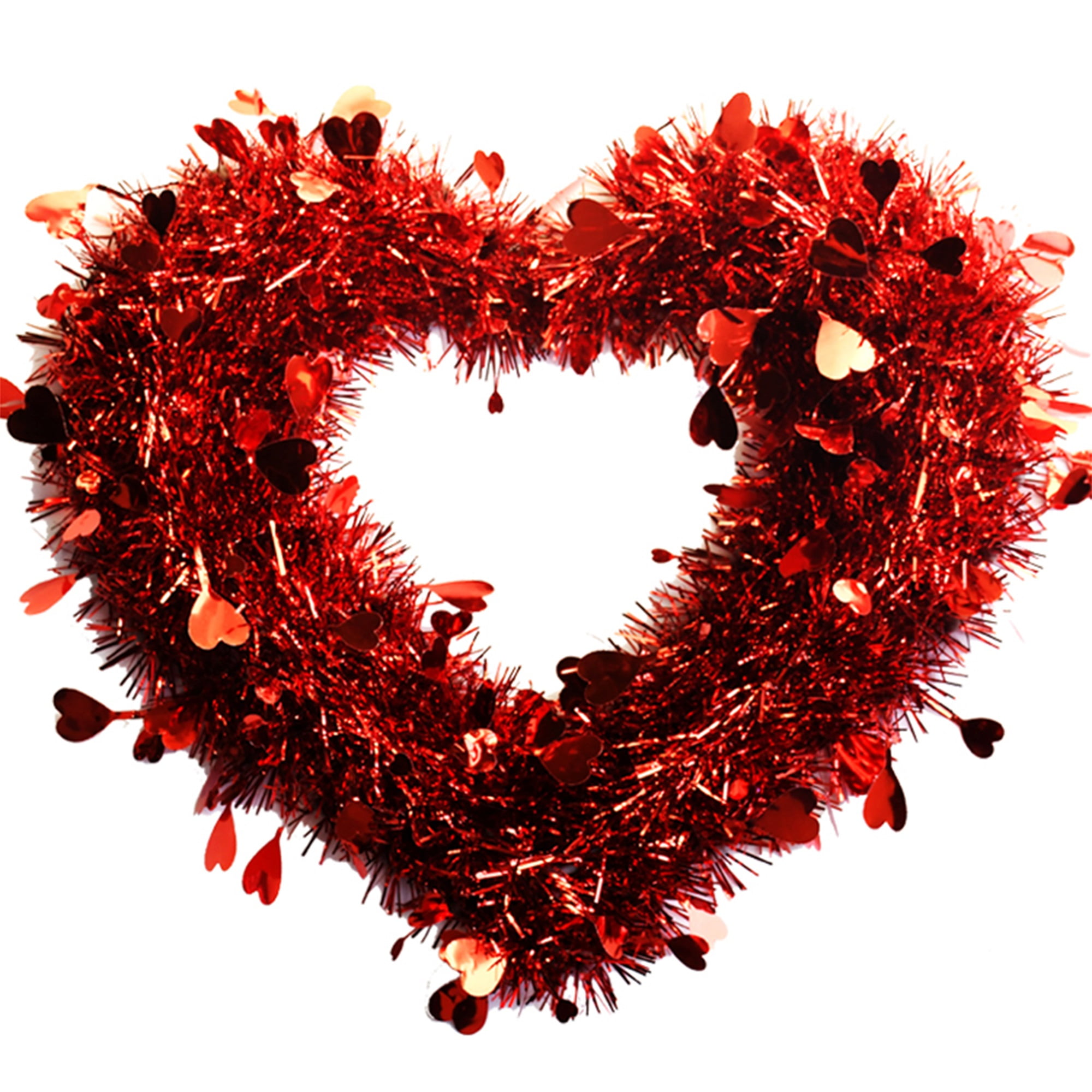 Valentines Day Heart Tinsel Garland Decoration Value 25 Foot