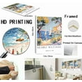 thumbnail image 3 of Hieng Matisse Blue Coastal View Wall Art Black Cat Flower Painting Wall Decor Vintage Open Window Landscape Canvas Poster Prints for Kitchen Living Room（Only canvas）, 3 of 6