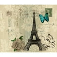 thumbnail image 2 of CafePress - Paris Eiffel Tower Butterfly Damask Throw Blanket - Soft Fleece Throw Blanket, 50"x60" for All Ages, 2 of 2