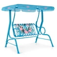 thumbnail image 1 of Costway 2-Seater Toddler Porch Swing Chair with Metal Stand Adjustable Canopy Safety Belts Navy, 1 of 9